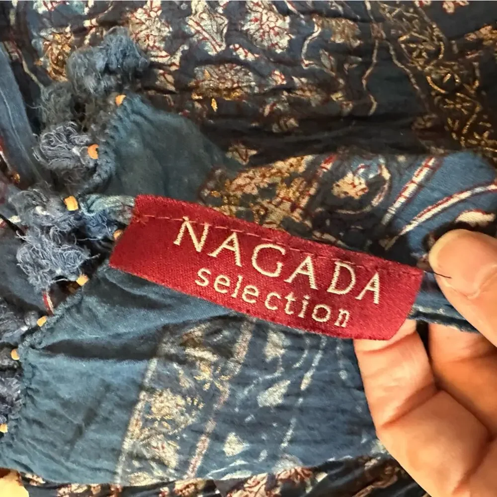 Naga Selection da Blue Tassel Lightweight Scarf Sarong Shawl Vacation Rectangle